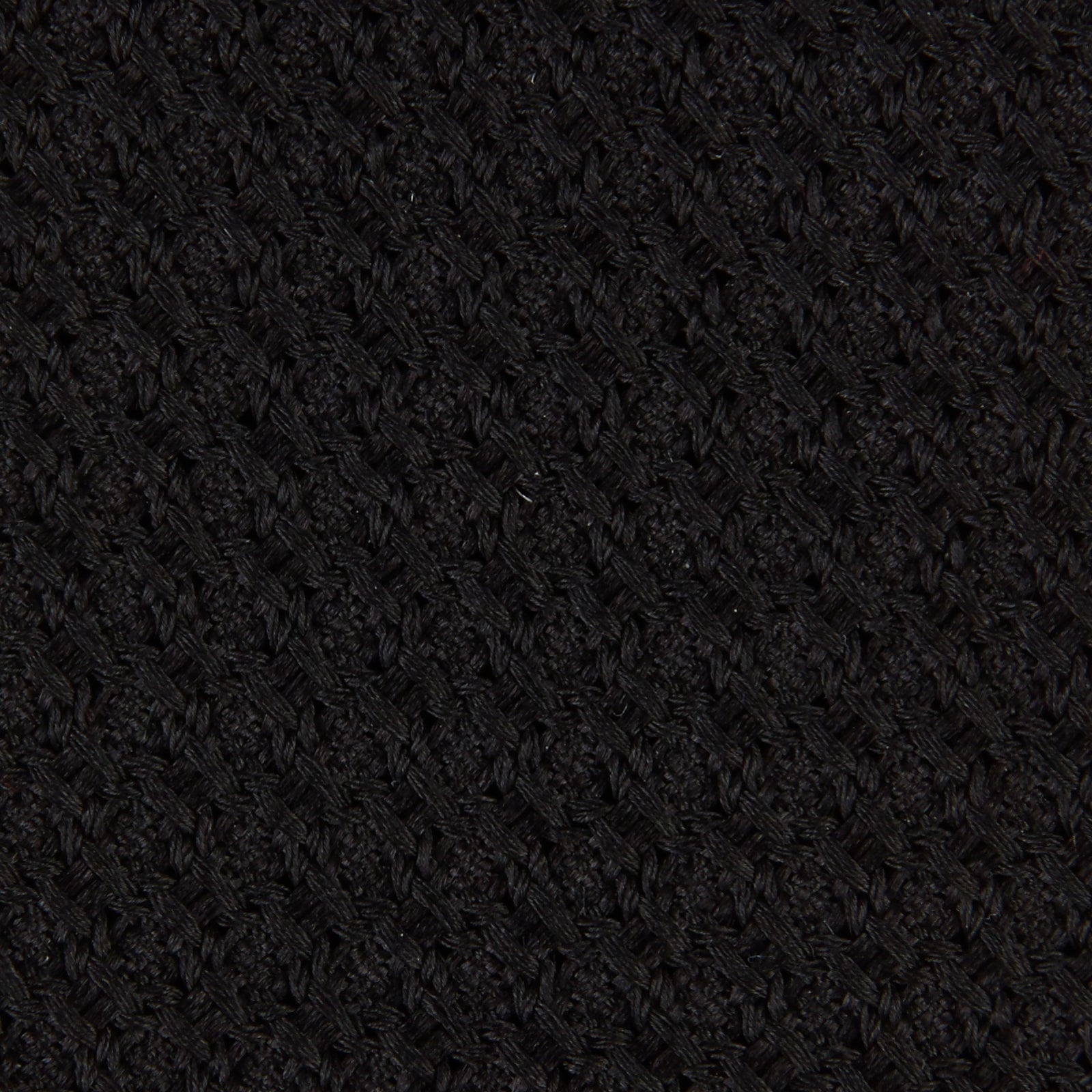Seven-Fold Black Grenadine Silk Tie