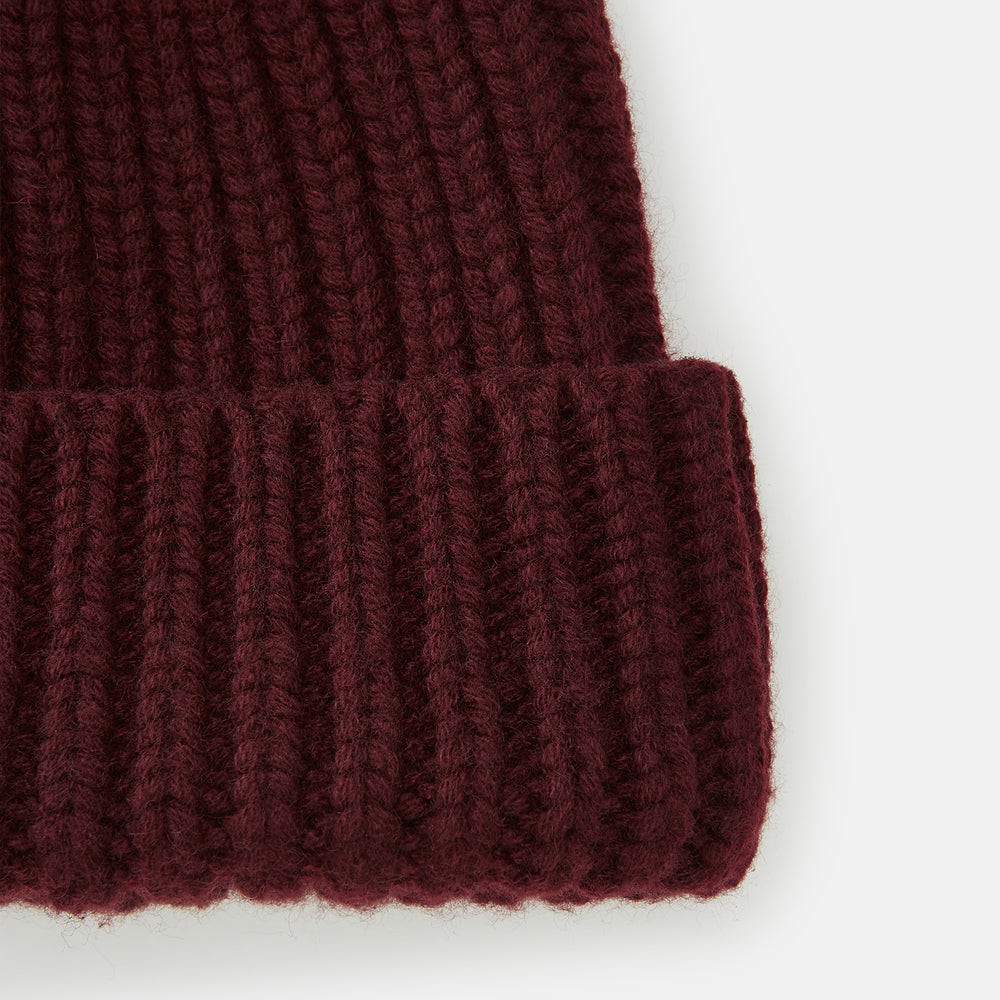 Burgundy Cashmere Ribbed Hat