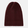 Burgundy Cashmere Ribbed Hat