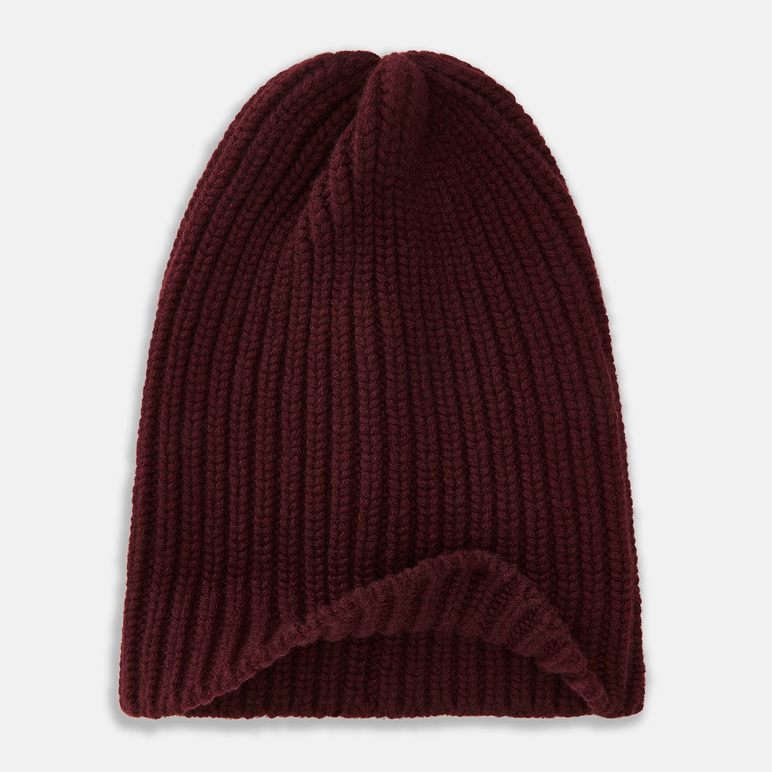 Burgundy Cashmere Ribbed Hat