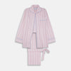 Pink And White Stripe Twill Cotton Pyjama Set