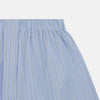 View 2 of product Turnbull & Asser Blue and Green Stripe Poplin Cotton Boxer Shorts with elasticated waistband, shown flat on a plain white background.