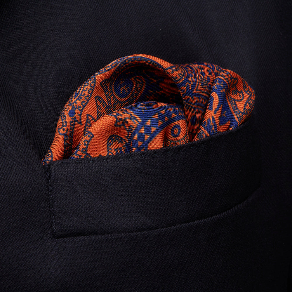 Red Persian Paisley Pocket Square