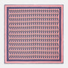 View 1 of product The Pink Dressing Gowns Pocket Square by Turnbull & Asser features a pink base inspired by classic dressing gowns, with black and white illustrated golfers in swinging poses and navy and pink striped borders.