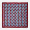 Red Fan Motif Silk Pocket Square