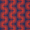 Navy Fan Motif Silk Pocket Square