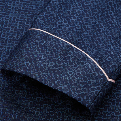 Blue Multi Circle Silk Jacquard Gown Image 2