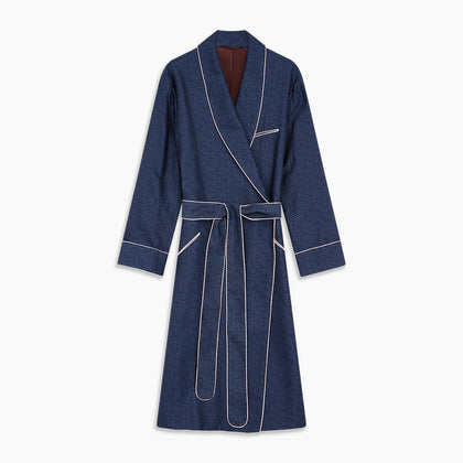 Blue Multi Circle Silk Jacquard Gown Image 4