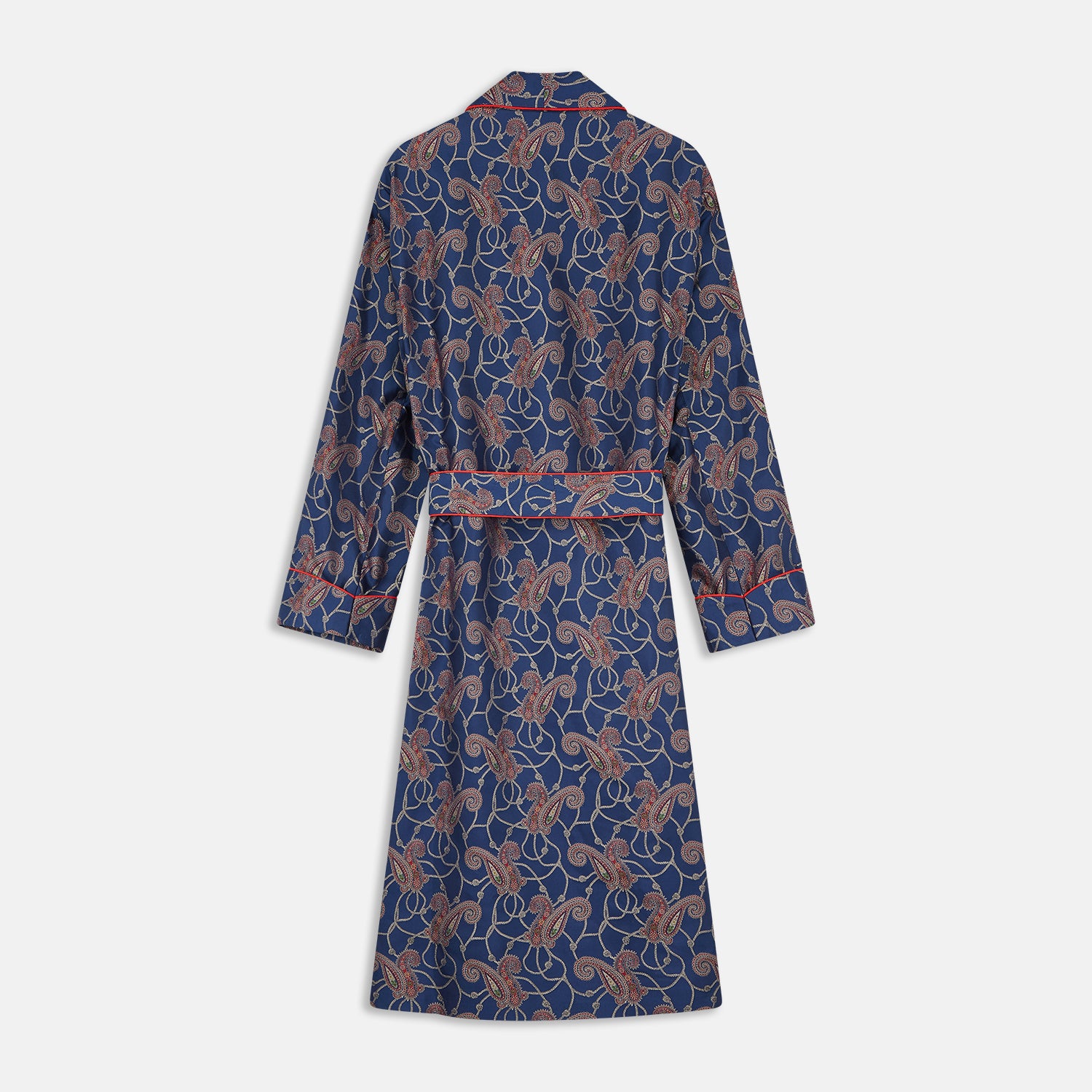 Blue Paisley Silk Jacquard Gown