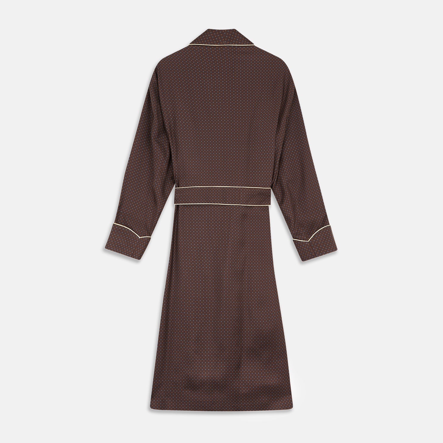 Brown Floral Silk Jacquard Gown