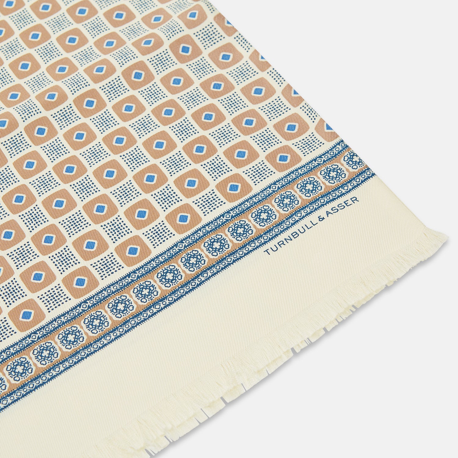 Orange Medallion Print Silk Scarf