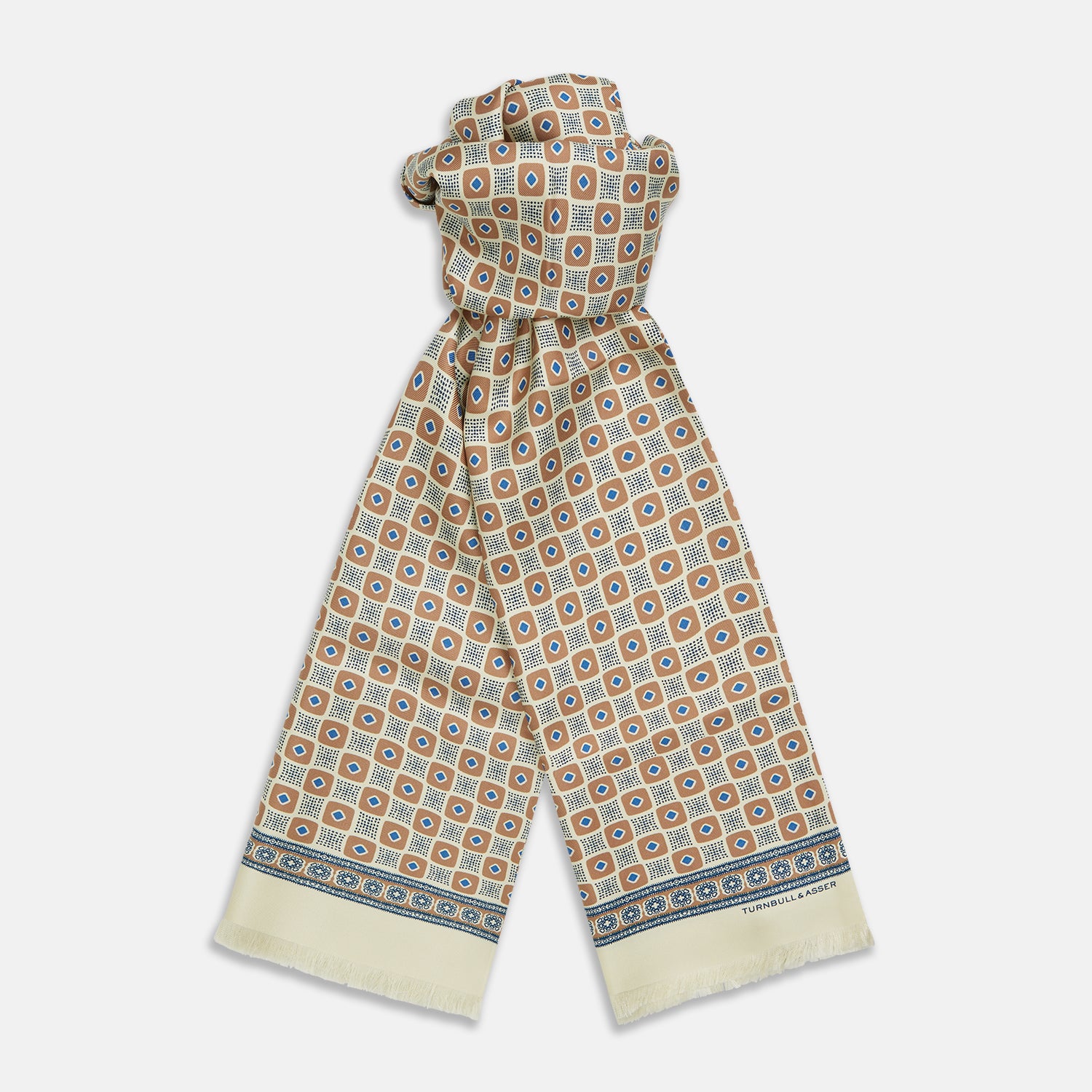 Orange Medallion Print Silk Scarf