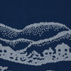 View 2 of product The Blue Snowscape Motif Silk Extra Large Scarf by Turnbull & Asser features a light blue village scene and hand-rolled edges, with TURNBULL AND ASSER at the bottom right and PRINTED IN ENGLAND at the top left.