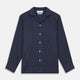 Holiday Fit Navy Cotton and Cashmere Blend Shirt with 1-Button Cuffs