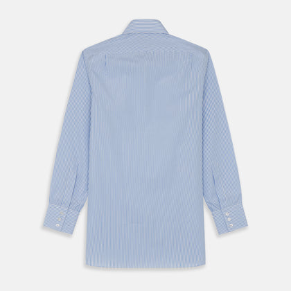 Light Blue Bengal Stripe Shirt with T&A Collar and 3-Button Cuffs Image 4