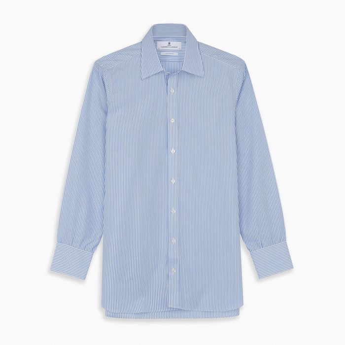 Light Blue Bengal Stripe Shirt with T&A Collar and 3-Button Cuffs Image 6