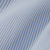 View 4 of product The Turnbull & Asser Light Blue Bengal Stripe Shirt features white vertical stripes, a classic T&A collar, and 3-button cuffs. Buttoned down the front, it’s laid flat on a white background for a timeless British look.