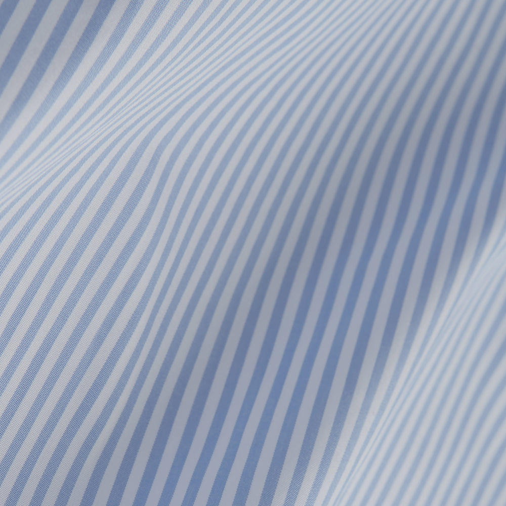 Light Blue Bengal Stripe Shirt with T&A Collar and 3-Button Cuffs
