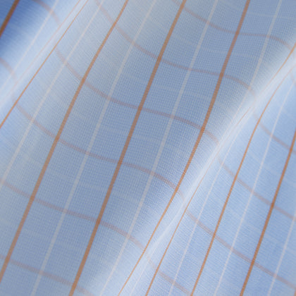 Beige Graph Check Regular Fit Shirt with T&A Collar and 3-Button Cuffs Image 3