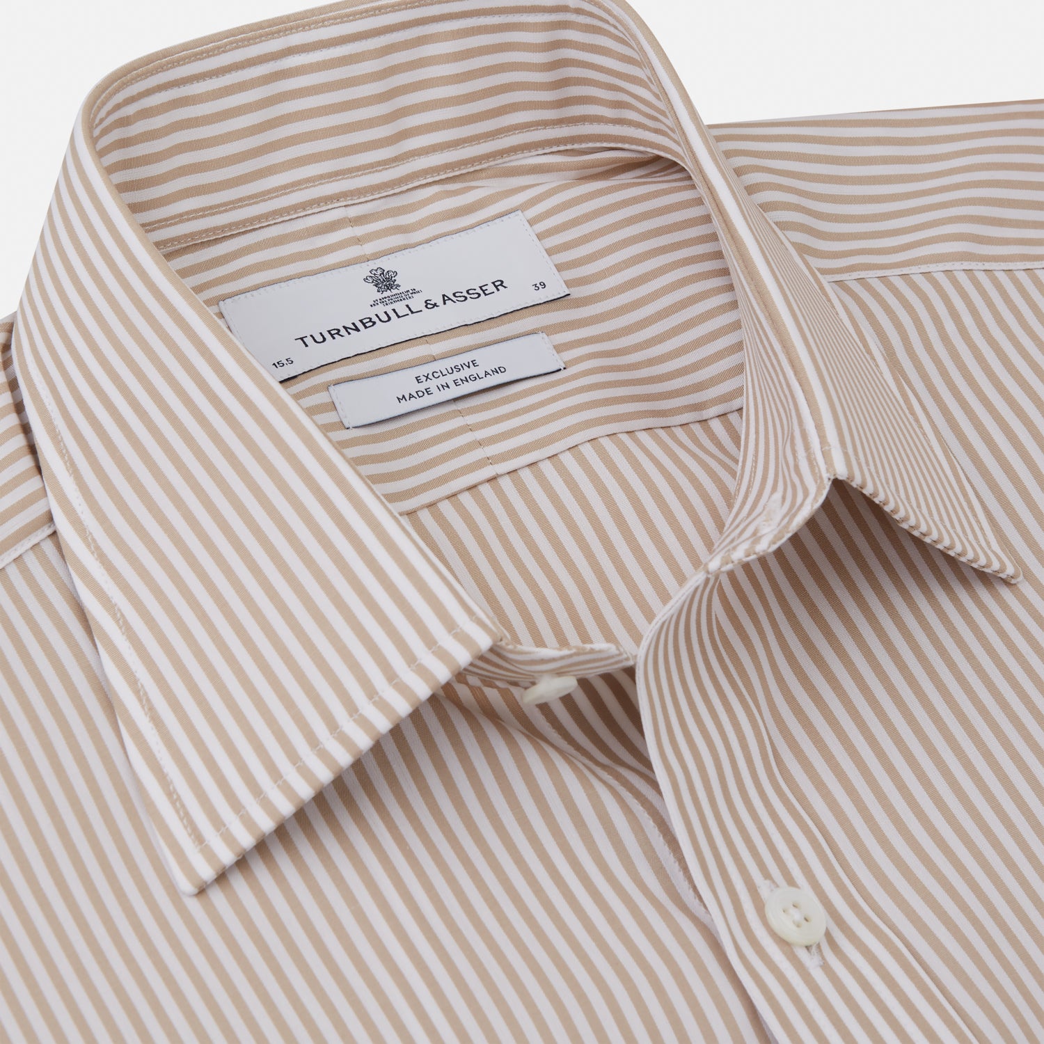 Image 2 of product Sand Bengal Stripe Regular Fit Shirt with T&A Collar and 3-Button Cuffs
