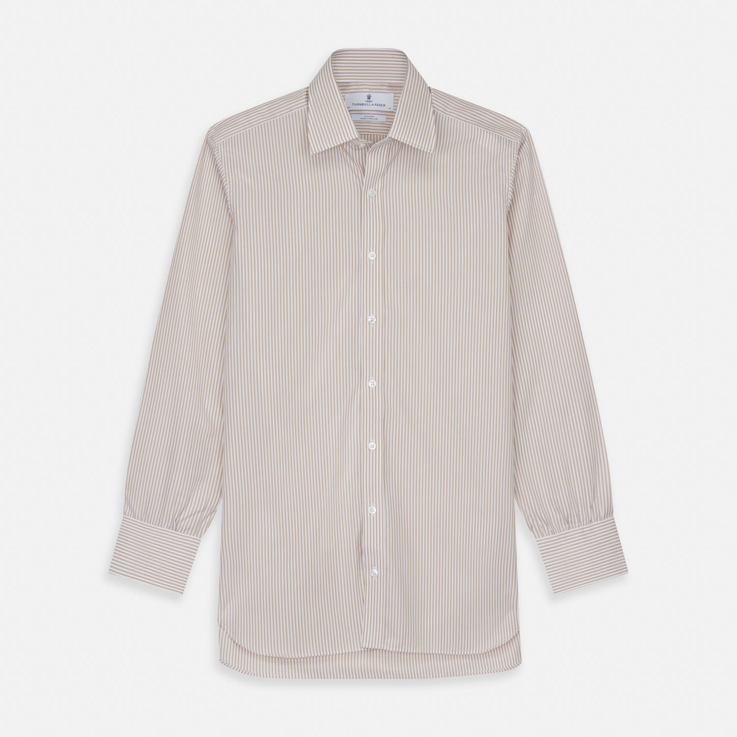 Image 1 of product Sand Bengal Stripe Regular Fit Shirt with T&A Collar and 3-Button Cuffs