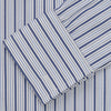View 5 of product The Turnbull & Asser Navy Stripe Regular Fit Shirt features a T&A collar, square double cuffs, and thin vertical navy stripes on white.
