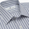 Navy Stripe Regular Fit Shirt With T&A Collar and Square Double Cuffs