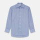 Blue Stripe Regular Fit Shirt With T&A Collar and Square Double Cuffs