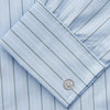 View 3 of product Green Stripe Regular Fit Shirt by Turnbull & Asser, featuring a T&A collar and double cuffs, displayed against a white background.