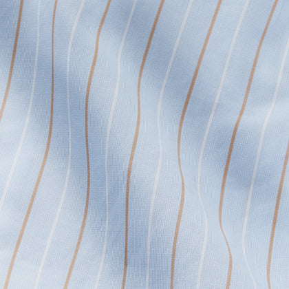 Beige Stripe Regular Fit Shirt with T&A Collar and Double Cuffs Image 3