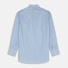 View 6 of product The Turnbull & Asser Pale Blue Check Shirt features a T&A collar, 3-button cuffs, and a subtle tonal check in royal cotton twill. It’s long-sleeved, regular fit, and shown flat on a white background.