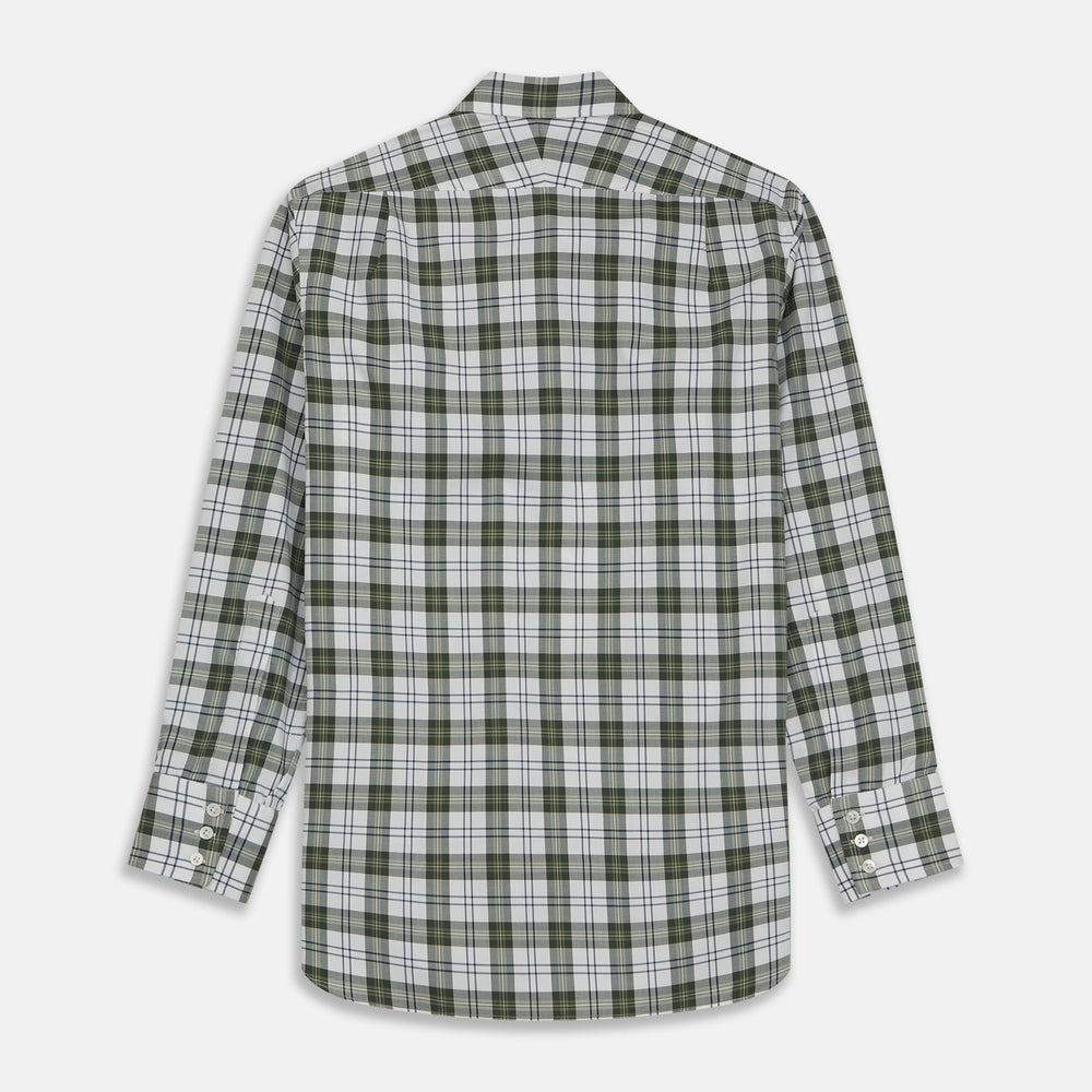 Green Check Shirt with T&A Collar and 3-Button Cuffs