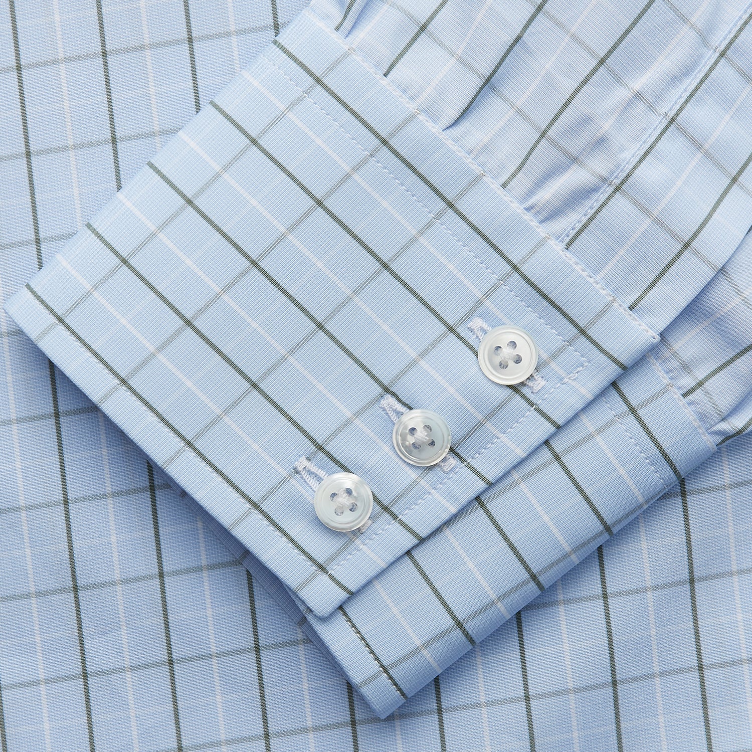 Green Graph Check Regular Fit Shirt with T&A Collar and 3-Button Cuffs