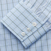View 3 of product The Turnbull & Asser Green Graph Check Regular Fit Shirt features a T&A collar, 3-button cuffs, and a timeless grid check pattern for a classic look.