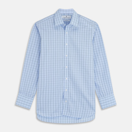 Green Graph Check Regular Fit Shirt with T&A Collar and 3-Button Cuffs
