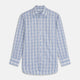 Tonal Blue Check Regular Fit Shirt with T&A Collar and 3-Button Cuffs