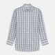 Tonal Green Check Regular Fit Shirt with T&A Collar and 3-Button Cuffs