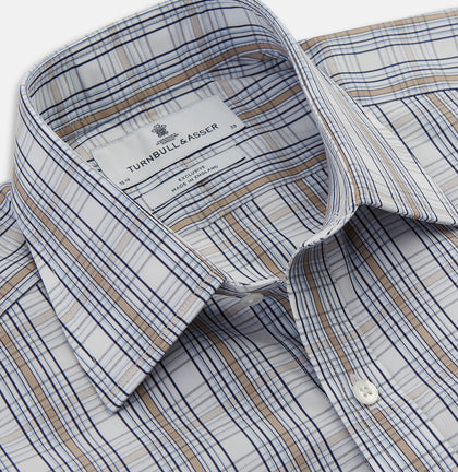 Tonal Beige Regular Fit Shirt with T&A Collar and 3-Button Cuffs