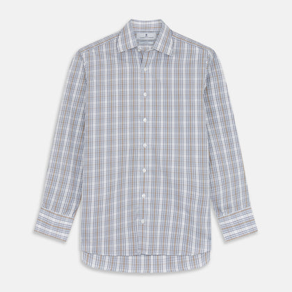 Tonal Beige Regular Fit Shirt with T&A Collar and 3-Button Cuffs