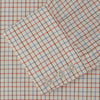 View 3 of product The Pink Multi Check Cotton-Cashmere Shirt by Turnbull & Asser features a T&A collar, 3-button cuffs, and a soft blend fabric in brown, beige, blue, and subtle pink checks—ideal for smart-casual style.