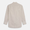 View 5 of product The Sand Gingham Check Regular Fit Shirt by Turnbull & Asser features a T&A collar, 3-button cuffs, and a sand gingham check pattern on white.