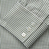 View 3 of product The Turnbull & Asser Green Gingham Check Regular Fit Shirt features a classic T&A collar and 3-button cuffs, displayed on a plain white background.