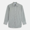 View 1 of product The Turnbull & Asser Green Gingham Check Regular Fit Shirt features a classic T&A collar and 3-button cuffs, displayed on a plain white background.