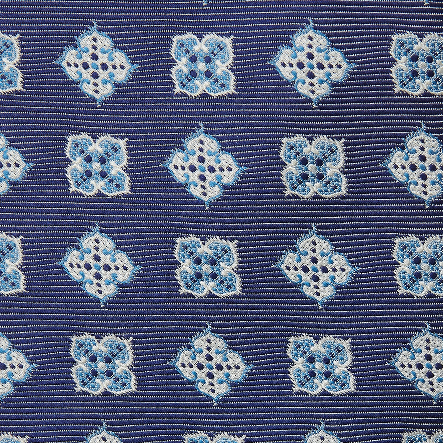 Blue Geometric Jacquard Tie