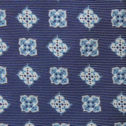 Blue Geometric Jacquard Tie Image 2