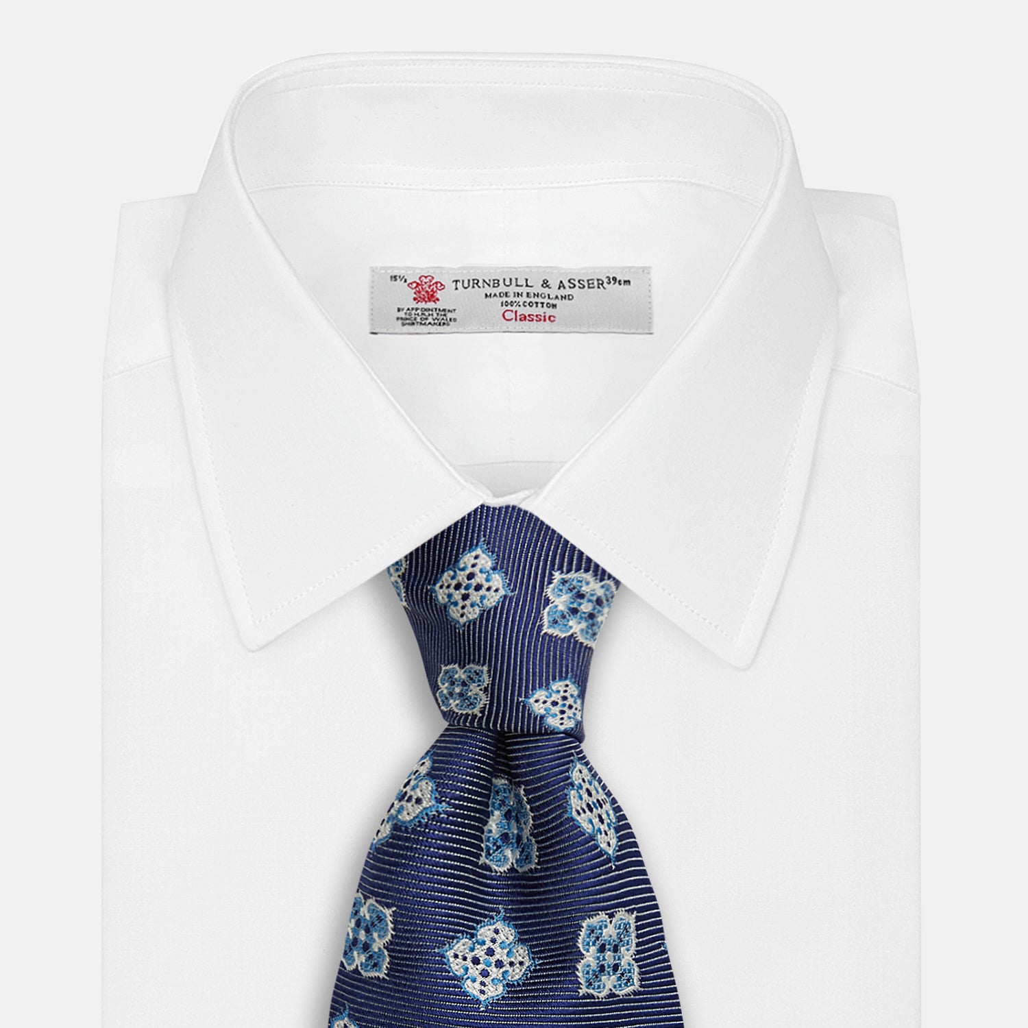 Blue Geometric Jacquard Tie