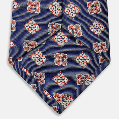 Burgundy Geometric Jacquard Tie Image 3