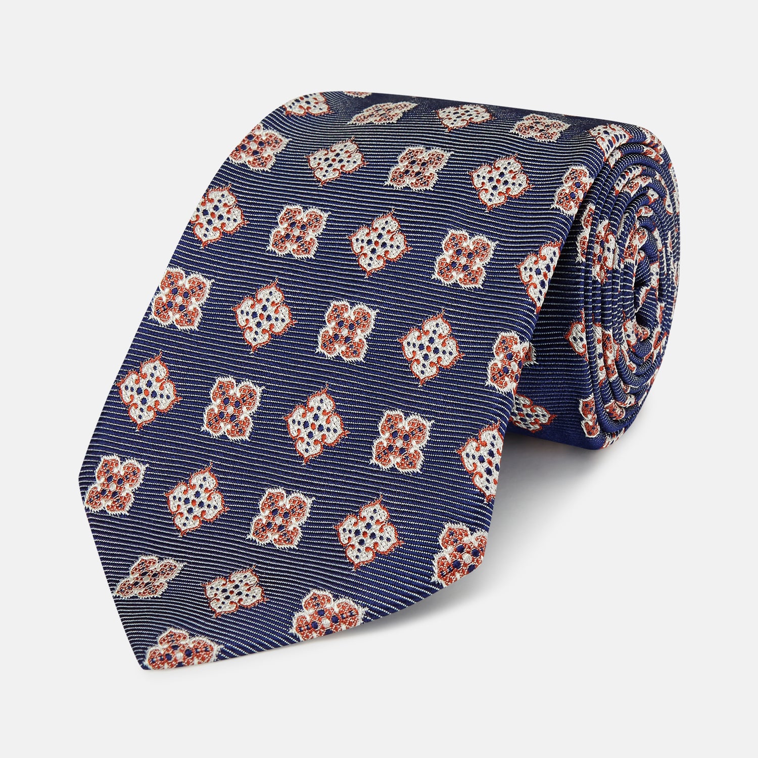 Burgundy Geometric Jacquard Tie