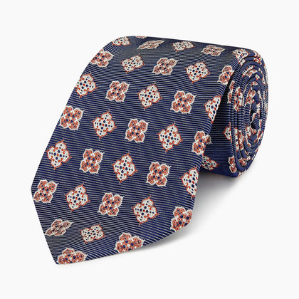 Burgundy Geometric Jacquard Tie Image 4
