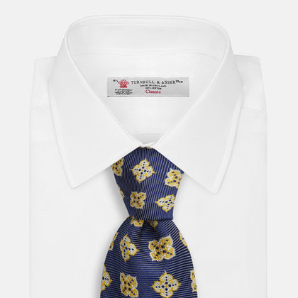 Yellow Geometric Jacquard Tie Image 1